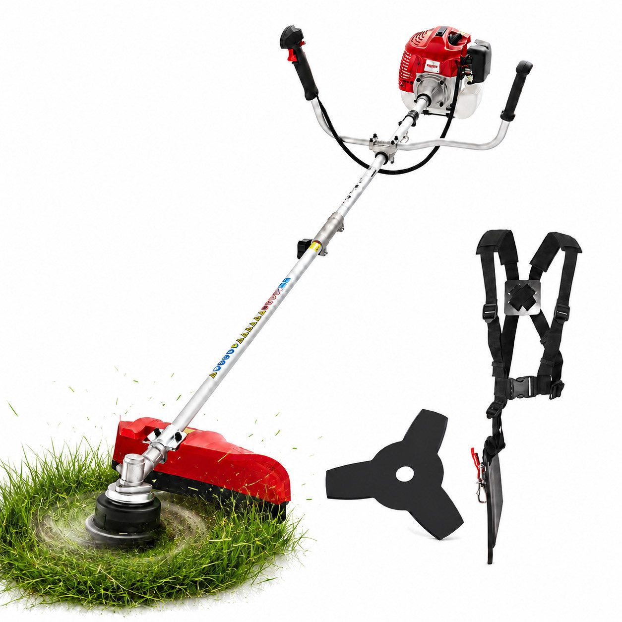 Hecht Benzin-Freischneider Motorsense 152 BTS mit Tragegurt, 25,5 cm Arbeitsbreite Messer, 43 cm Arbeitsbreite Faden, 2 PS, 9200 U/min