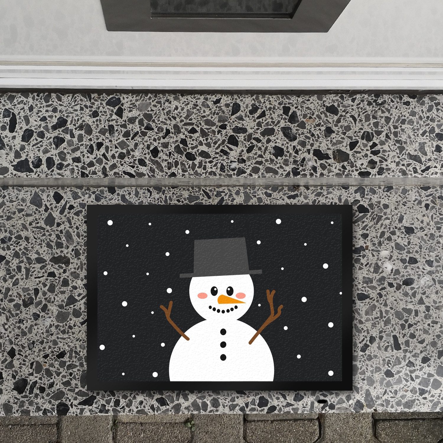 speecheese Fußmatte Schneemann im Schnee Fußmatte Weihanchten Advent Liebe günstig online kaufen