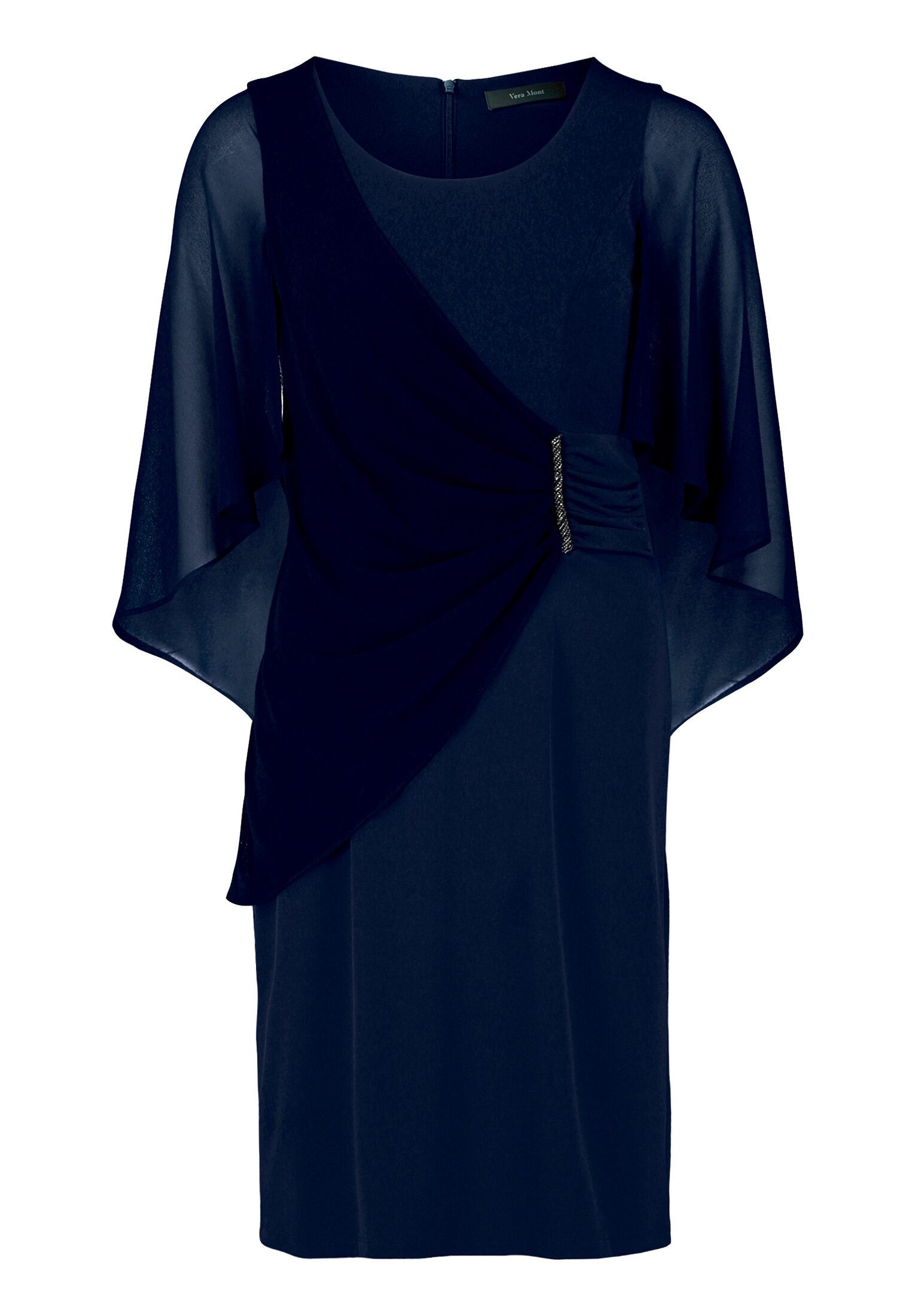 Vera Mont Cocktailkleid Damen mit Raffung Materialmix