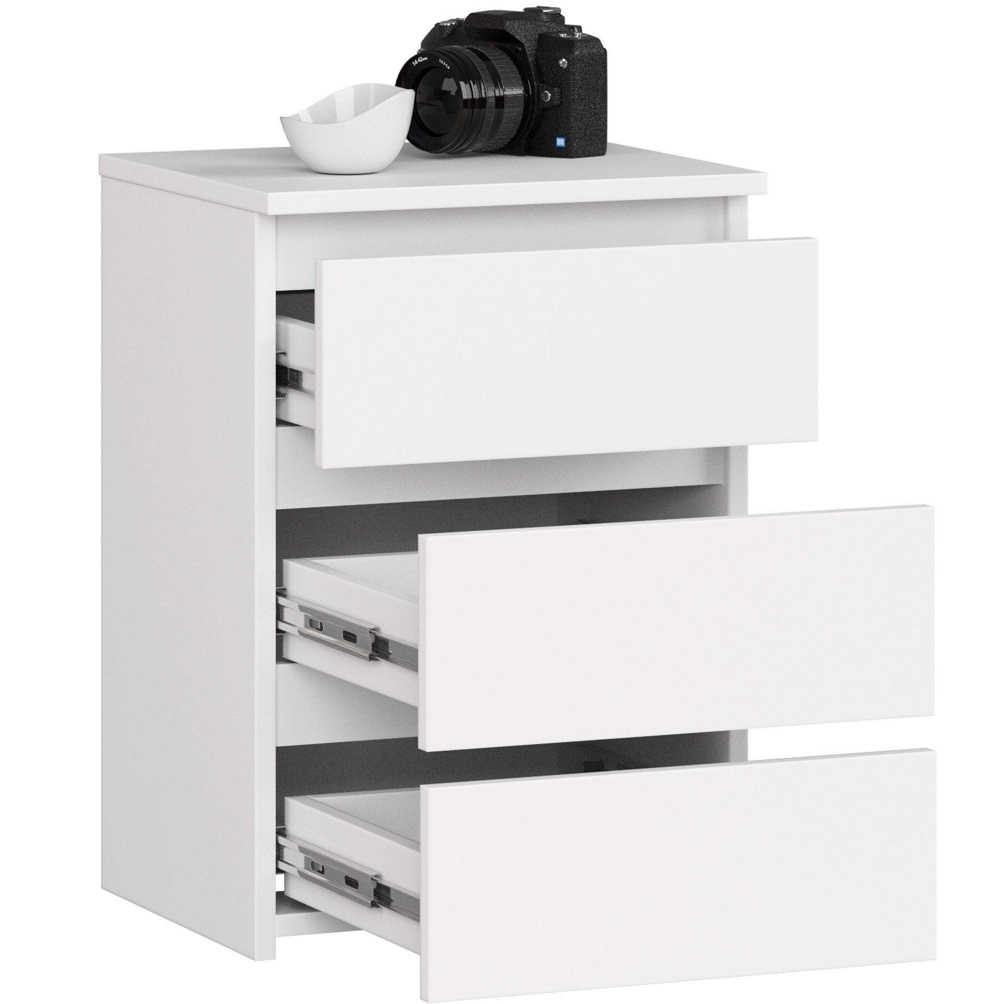 Raumhirsch Furniture Kommode mit 3 Schubladen 40 cm breit Holz Schrank, (viele Farbvarianten - Maße: 40 x 57 x 35 cm) - Hochwertig & stabil