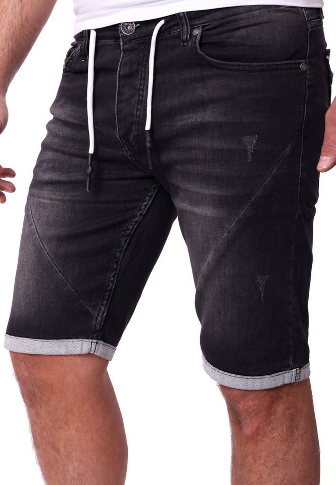 Reslad Jeansshorts Reslad Jeans Shorts Herren Kurze Hosen Sommer - Sweathose in Jeansopti Jeans-Shorts Sweatjeans Jeansbermudas Stretch Jeans-Hose