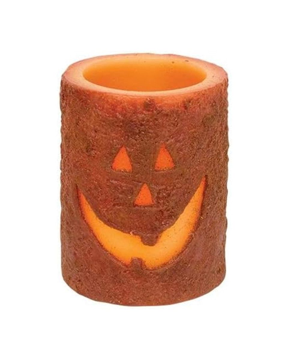 Horror-Shop Dekoobjekt Vintage Jack-O-Lantern Wachskerze mit LED Licht &