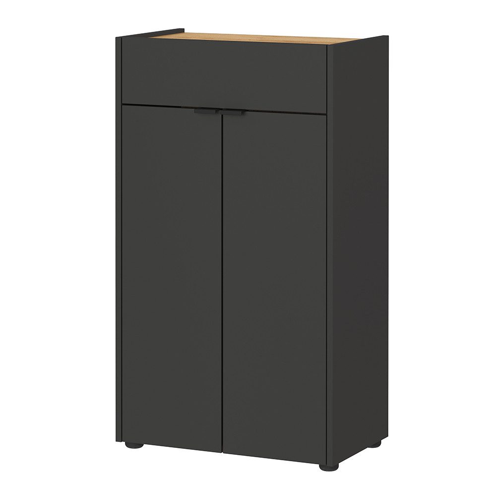 Lomadox Badkommode FLORINA-01, Badmöbel Badezimmer Kommode modern in graphit mit Eiche