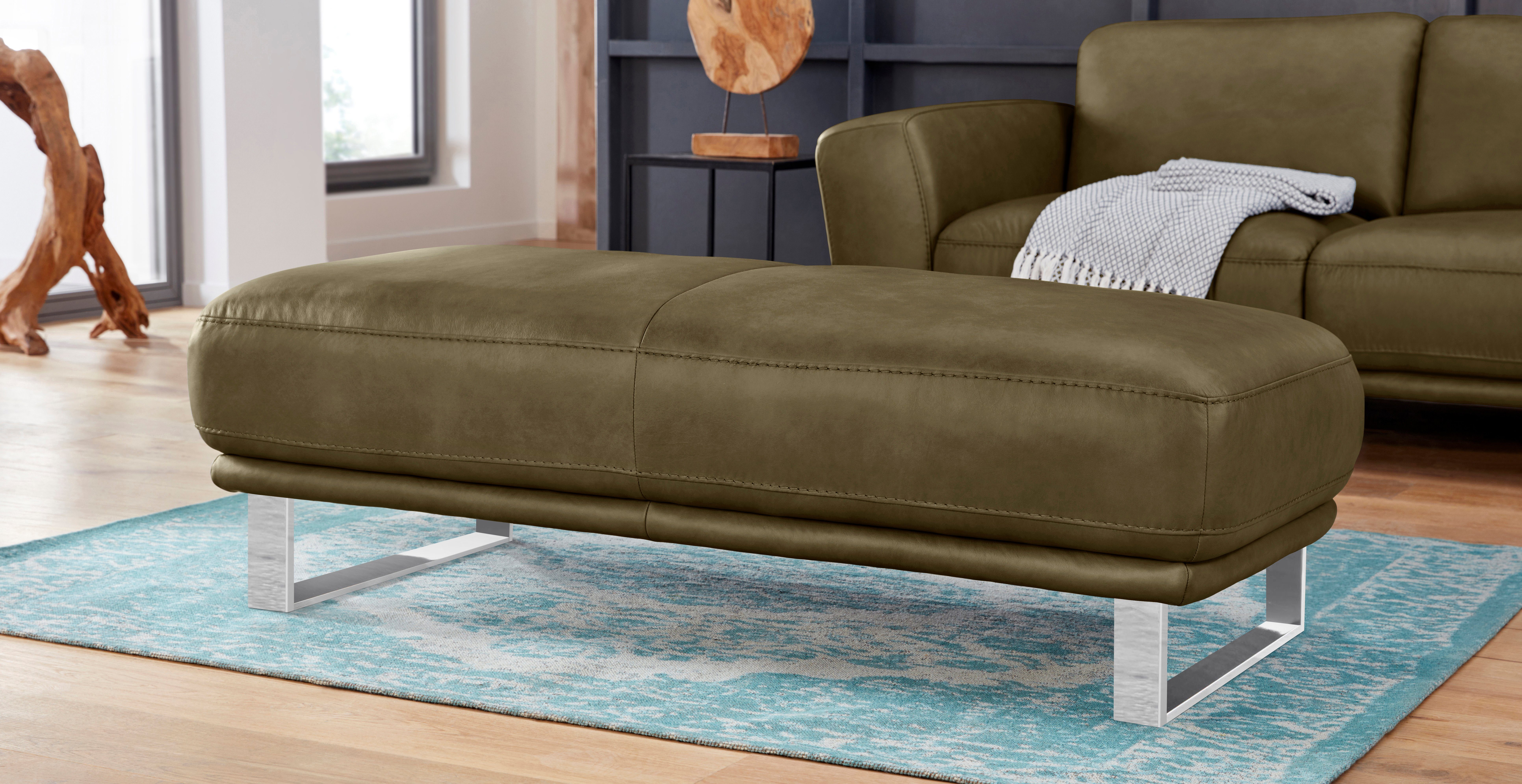 W.SCHILLIG Hocker montanaa, mit Metallkufen in Chrom glänzend, Breite 141 cm