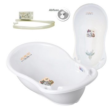 Tega-Baby Babybadewanne 3 Teile SET AB -Wild & Fre + Ständer Grau - Abflussset Baby Wanne, (Premium.Set Made in Europe), Wanne + Badesitz + Ablauf Set + Ständer