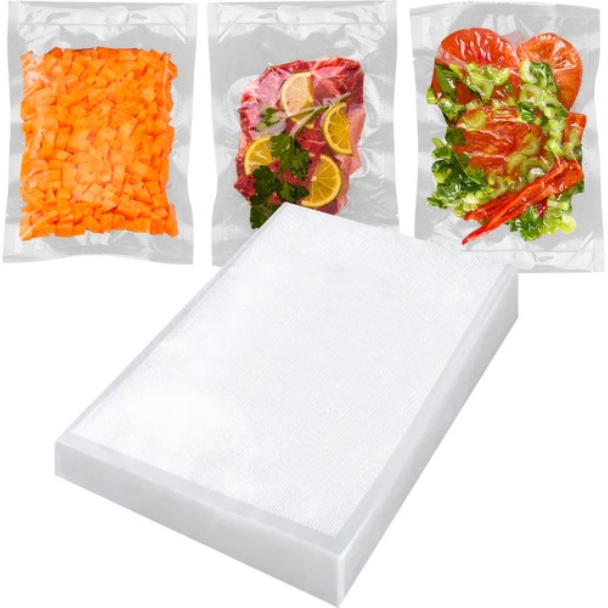 Ruhhy Vakuumbehälter Vakuumbeutel 20x30cm 50 Stück geriffelt Vakuumierbeutel Set, Kunststoff, (Mehrteiliges Vakuumbeutel Set 50 tlg für Lebensmittel, 50-tlg., 50 Vakuumbeutel 20x30cm geriffelt für Lagerung und Verpackung), Vakuumbeutel geriffelt 20x30cm S