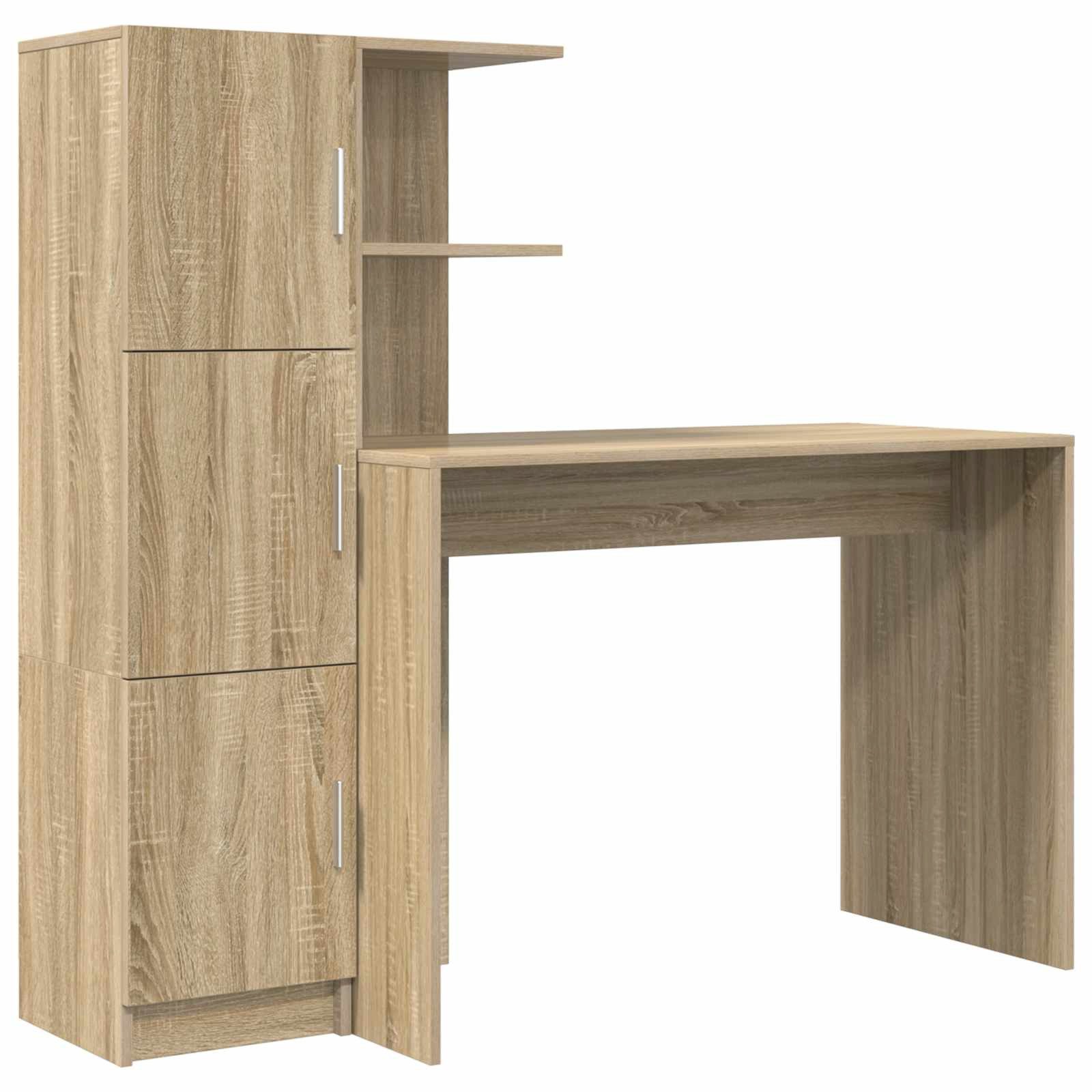 vidaXL Schreibtisch Schreibtisch Sonoma-Eiche 133,5 x 50 x 124 cm 2 stk. (2-St)
