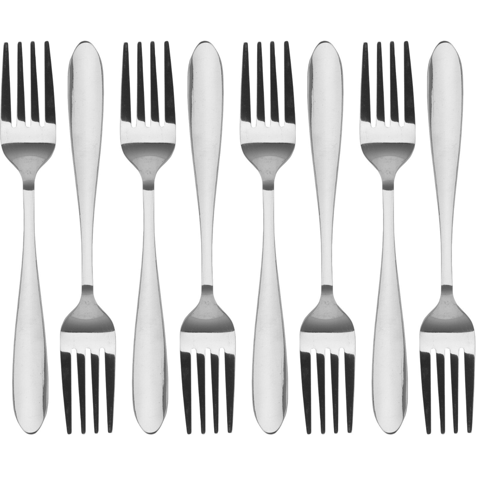 Koopman Tafelgabel Edelstahl 19,5cm Silber 8 er Set (8 Stück), 8 Stk, Spülmaschinengeeignet, Rostfrei, Klassisch
