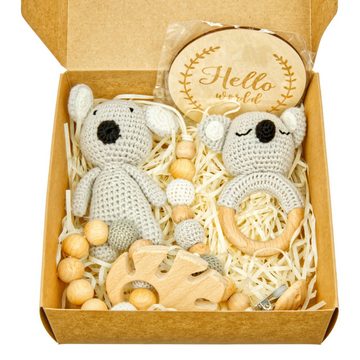 miniHeld Babypuppe Handgestrickter Koala Lako Geschenkbox zur Geburt oder Babyparty