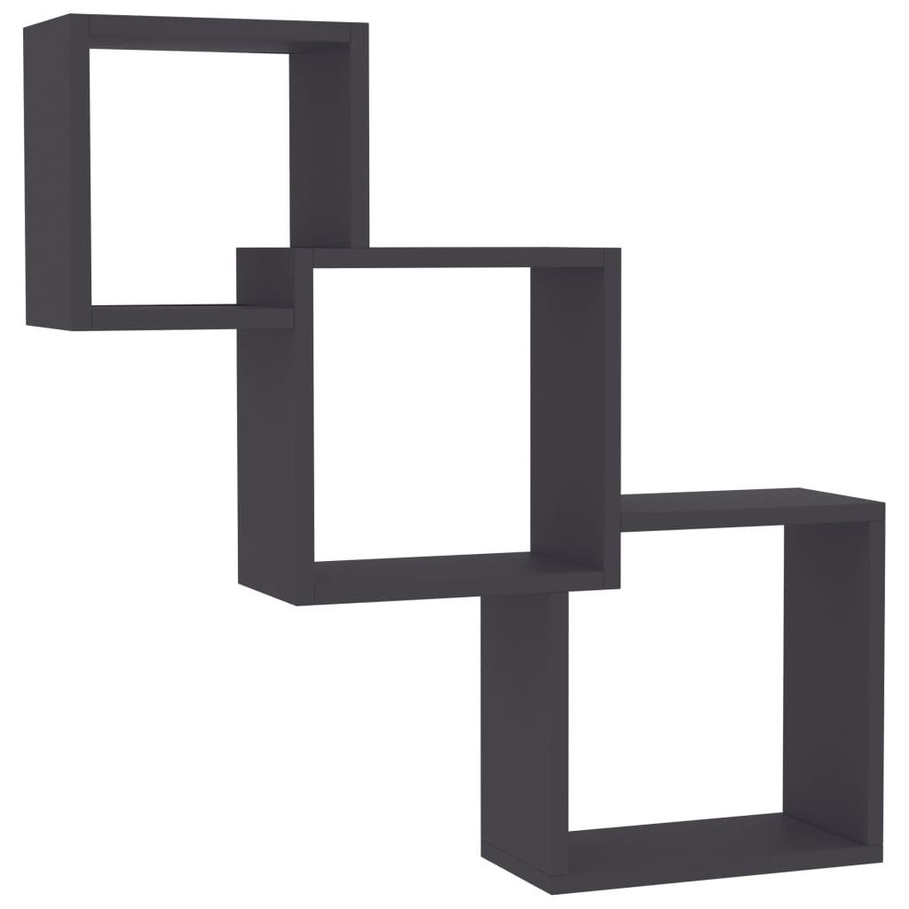 furnicato Grau Wandregale Cube cm Holzwerkstoff 68x15x68 Wandregal