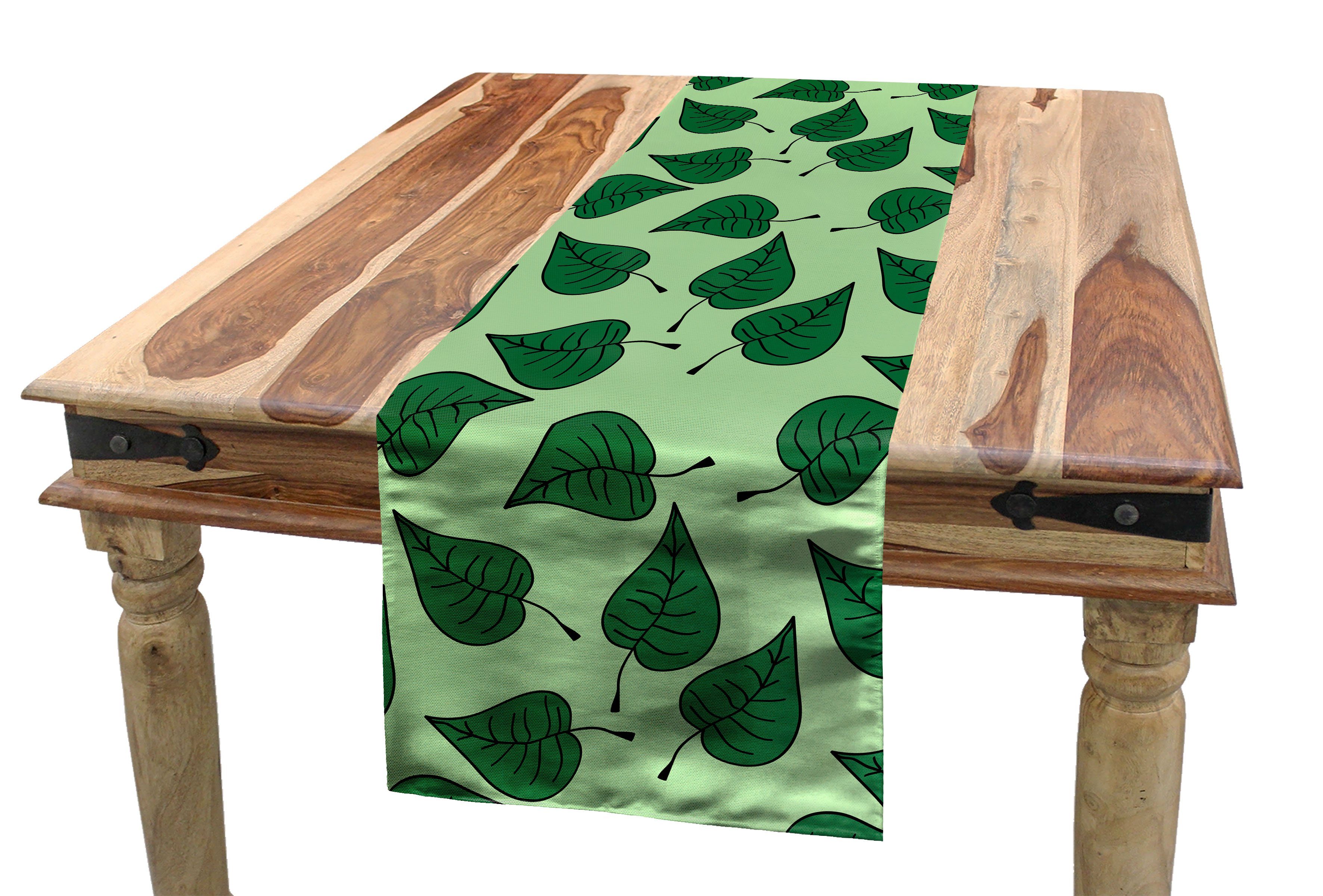Abakuhaus Tischläufer Esszimmer Küche Rechteckiger Dekorativer Tischläufer, Natur Blätter der Zusammensetzung