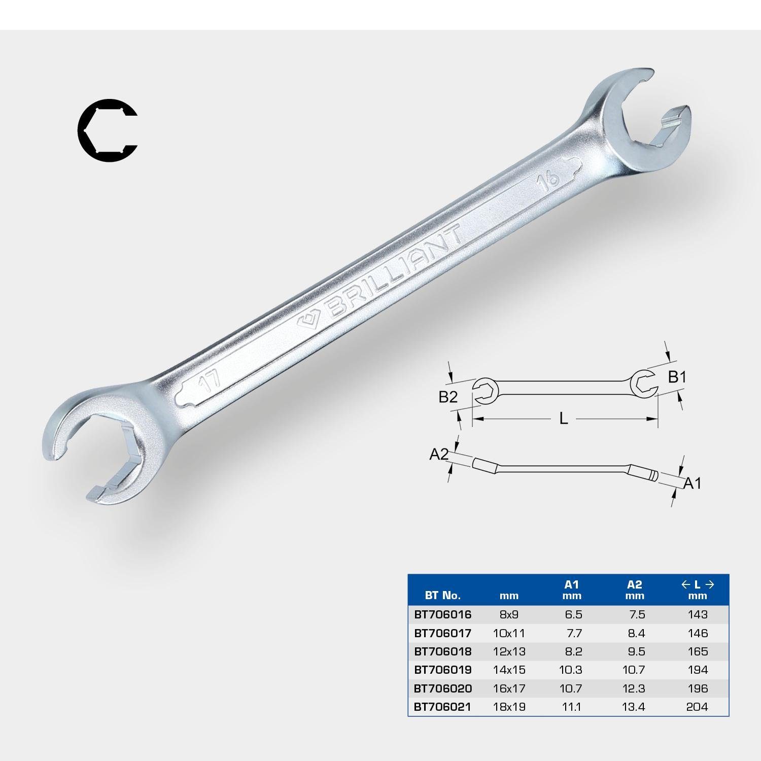 Leitungsschlüssel x Tools mm Ringschlüssel 17 Brilliant 16