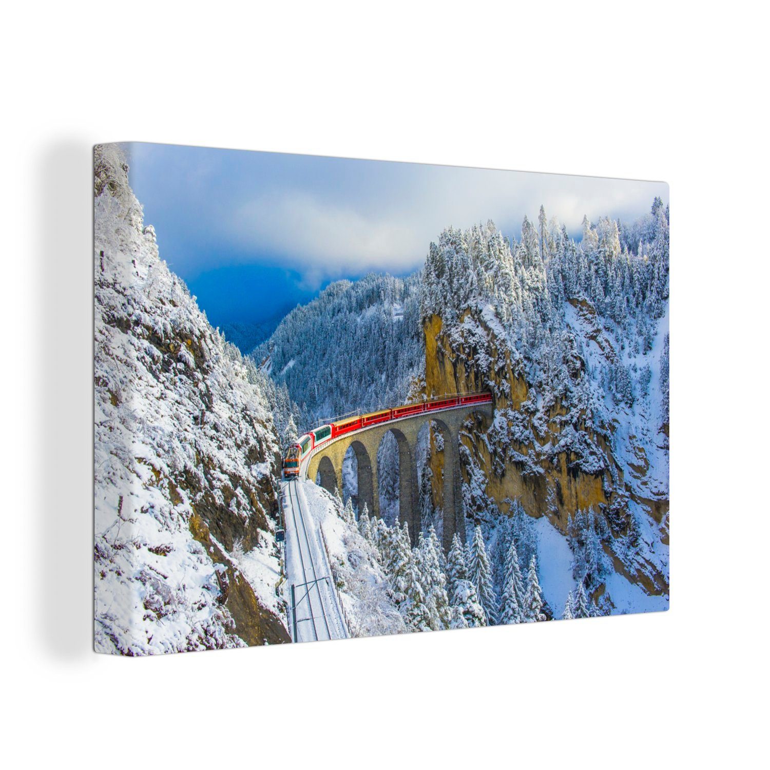 OneMillionCanvasses® 30x20 Aufhängefertig, Viadukt cm St), Wandbild Wanddeko, Leinwandbilder, der (1 in Leinwandbild Schweiz,