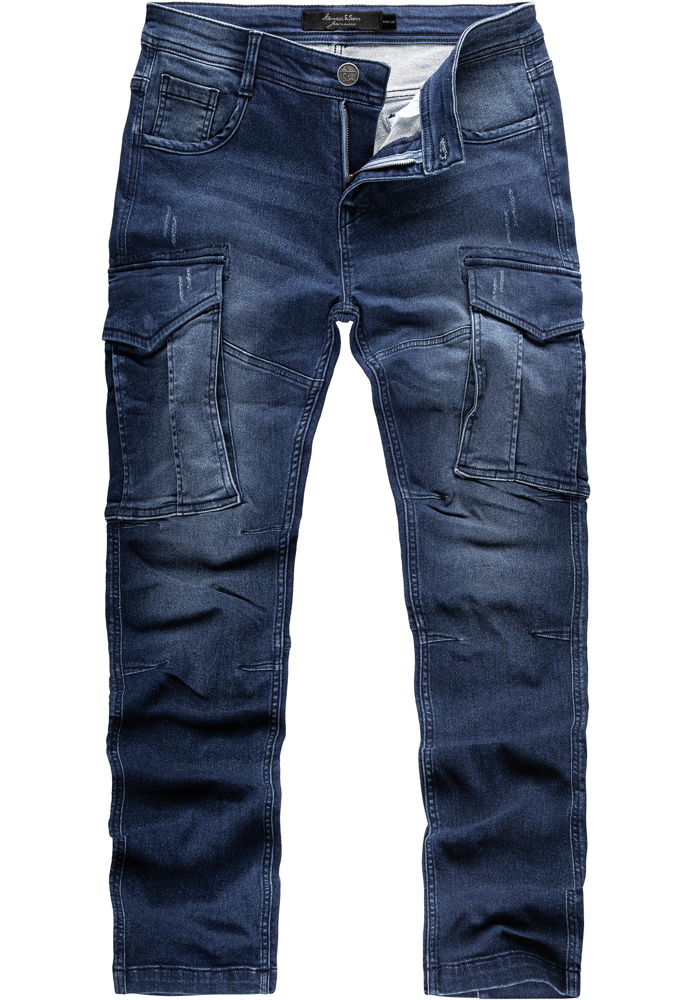 Amaci&Sons Cargojeans LINNDALE Sweathose im Denim günstig online kaufen