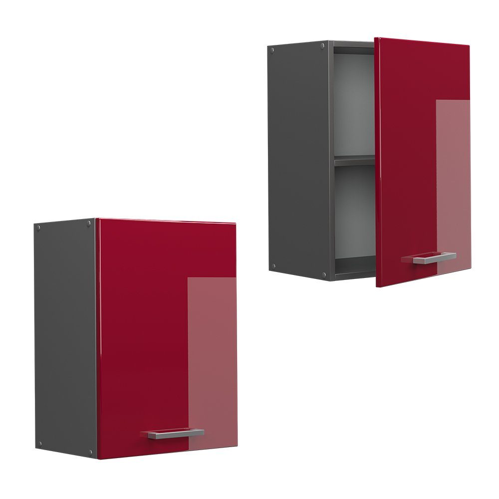 Vicco Hängeschrank R-Line, Rot Hochglanz/Anthrazit, 45 cm (1-St)