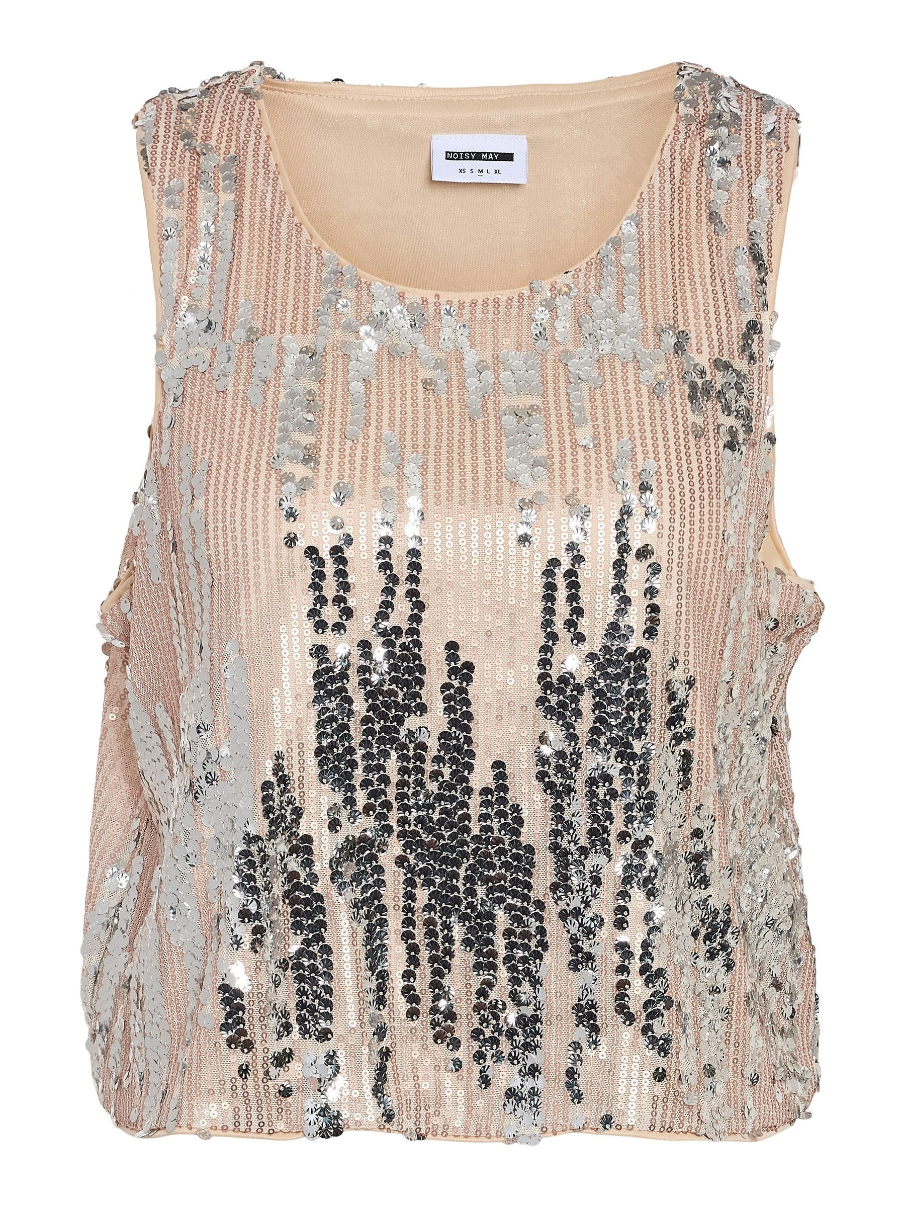 Noisy may Blusenshirt Party Oberteil Ärmellos mit Pailletten Glänzendes Top günstig online kaufen