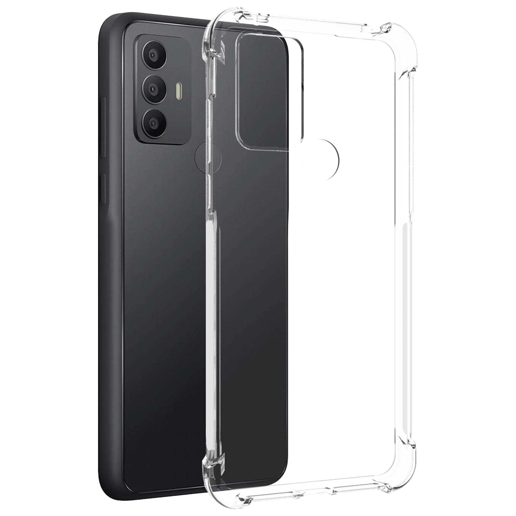 mtb more energy Smartphone-Hülle Clear Armor Case für TCL 30 SE, TCL 305, TCL 306, Transparente TPU Schutzhülle Case Backcover mit Anti-Shock Verstärkung