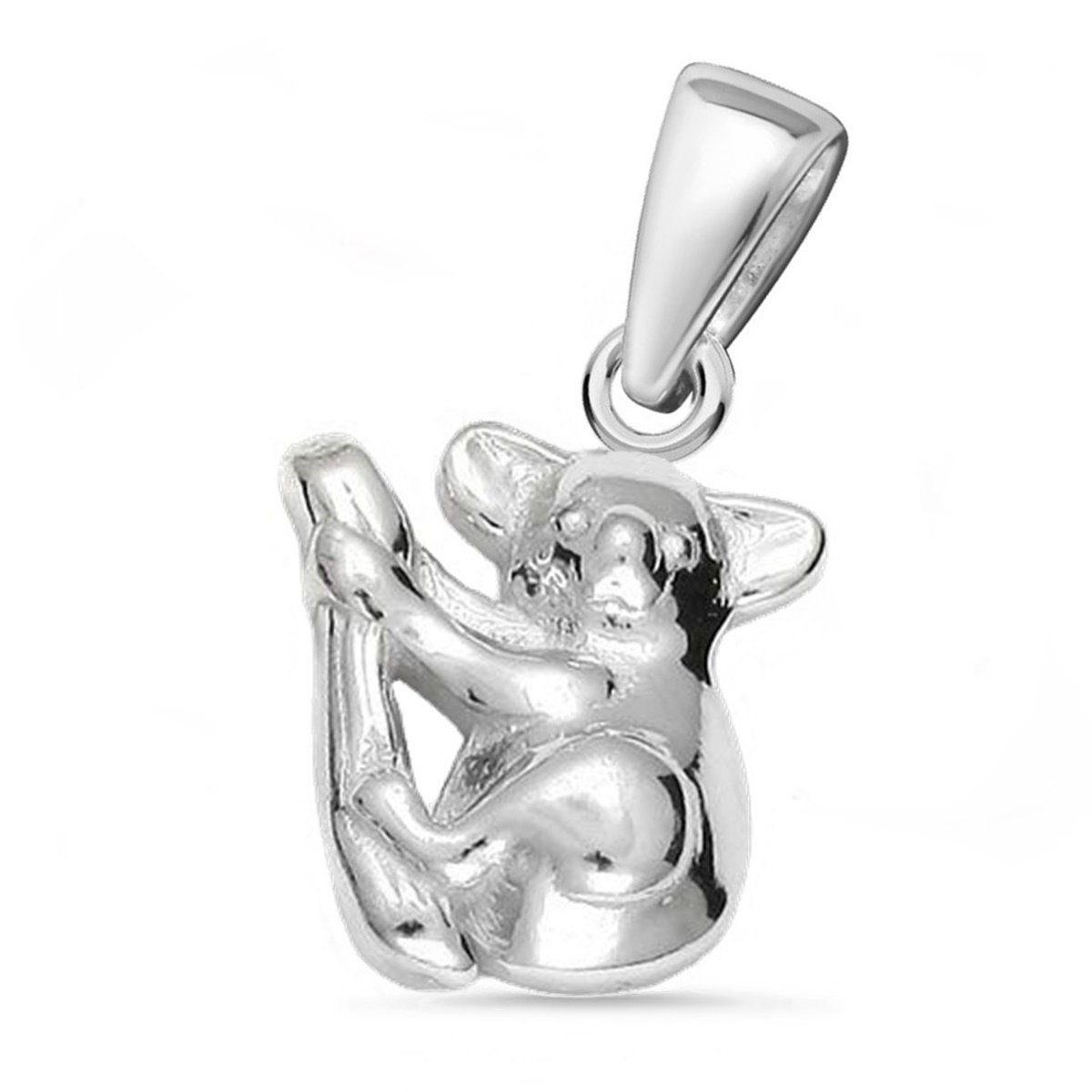 Goldene Hufeisen Kettenanhänger Koala Bär auf Ast Anhänger für Halskette  925 Silber Kettenanhänger (1 Stück, inkl. Etui)