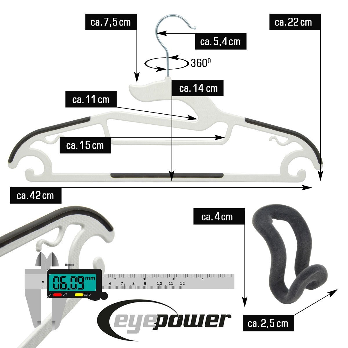 eyepower Kleiderbügel 20 Antirutsch Kleiderbügel 10 günstig online kaufen