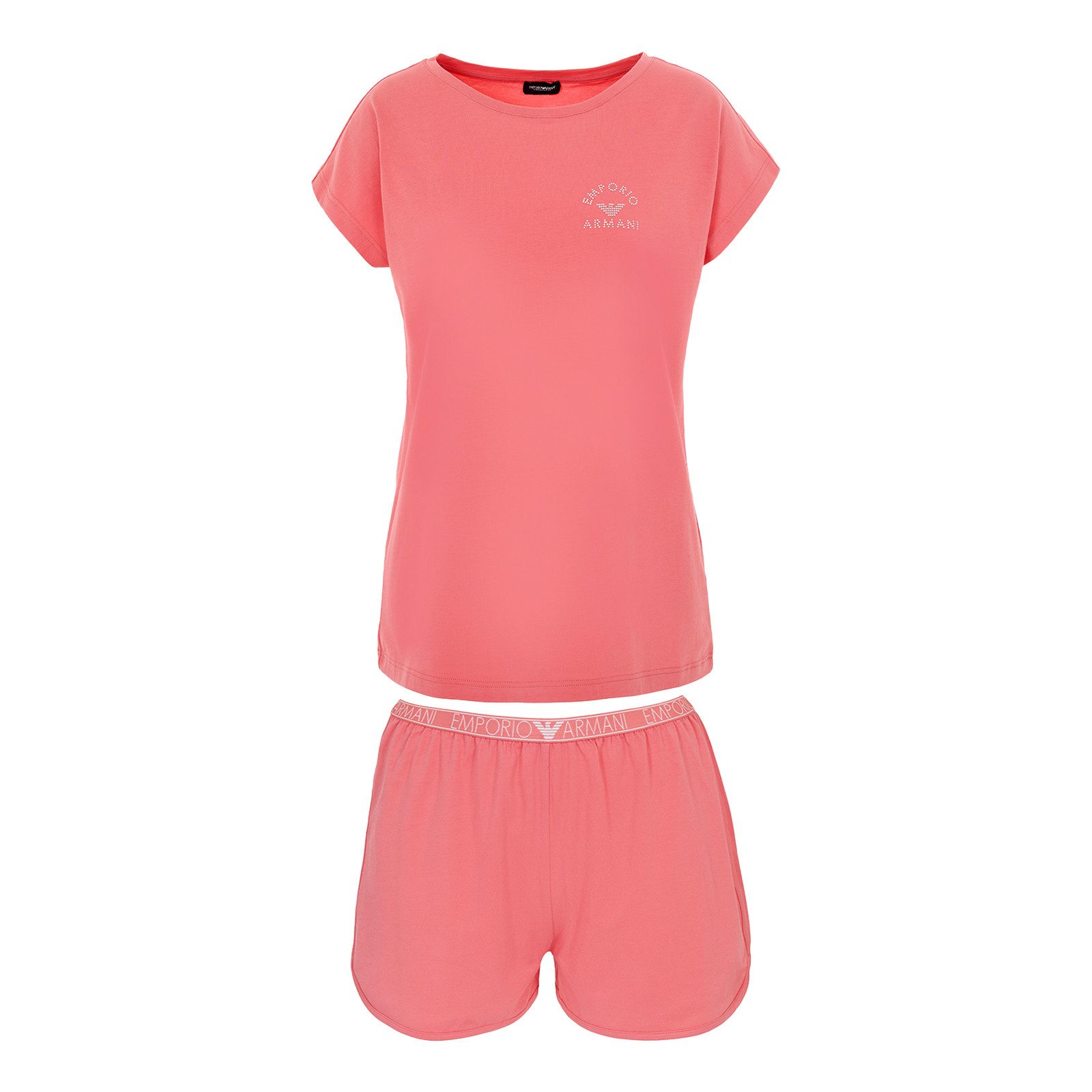 Emporio Armani Shorty Short Піжами (2 tlg) mit umlaufendem Markenschriftzug am elastischen Bund