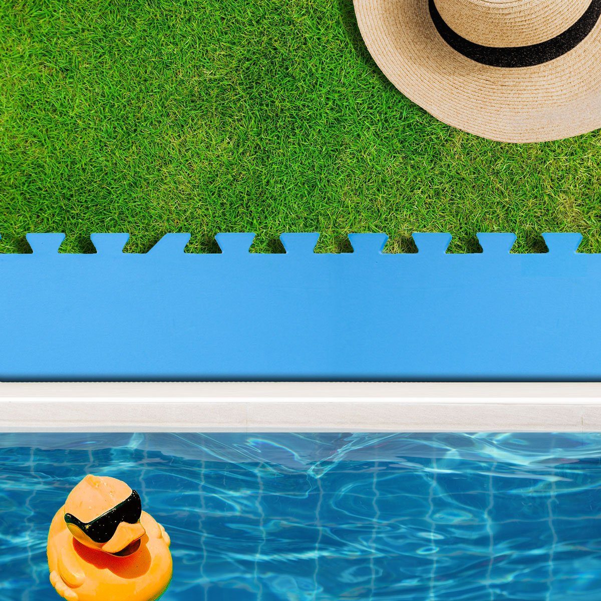 eyepower Pool-Bodenschutzfliese 1 m² Poolmatte aus 4 großen EVA Matten - Rutschfeste Poolunterlage, 1 cm dicke Bodenfliesen - 50 x 50 Unterlegmatten - Whirlpool Unterlage