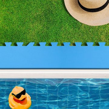 eyepower Bodenmatte 6,6 m² Poolunterlage 28 EVA Matten 50x50 Pool Set, erweiterbares Stecksystem Blau