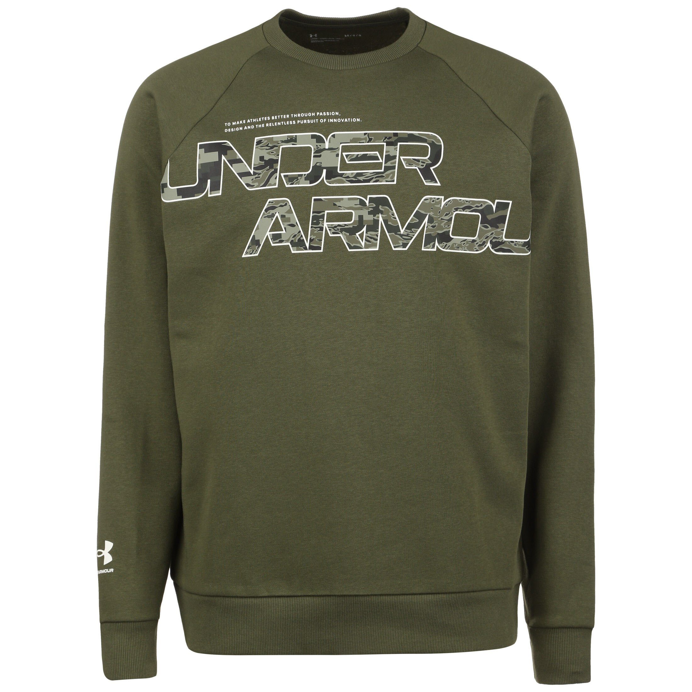 Under Armour® Trainingspullover Rival Fleece Script Sweatshirt Herren