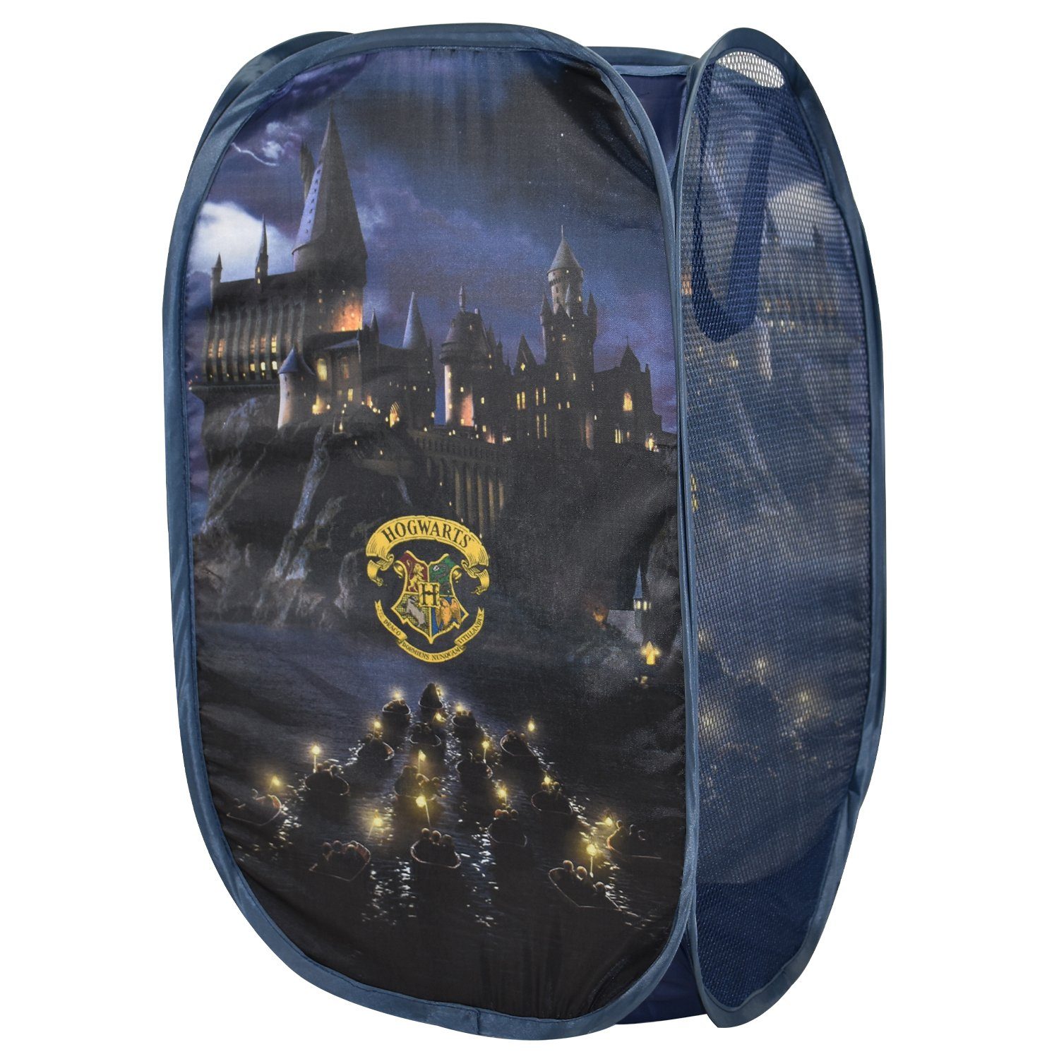 United Labels® Aufbewahrungsbox Harry Potter Aufbewahrungskorb - Hogwarts Faltbar für Kinder POP-UP Kinderzimmer Wäschekorb Blau 36 x 36 x 58 cm