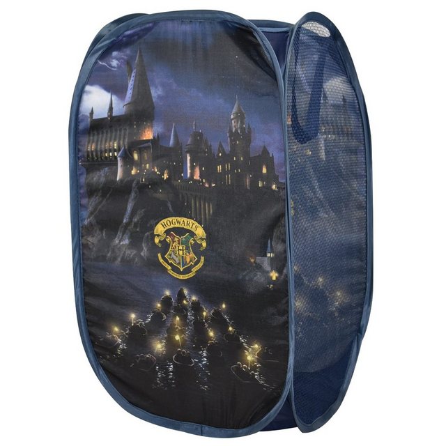 United Labels® Aufbewahrungsbox “Harry Potter Aufbewahrungskorb – Hogwarts Faltbar für Kinder POP-UP Kinderzimmer Wäschekorb Blau 36 x 36 x 58 cm”