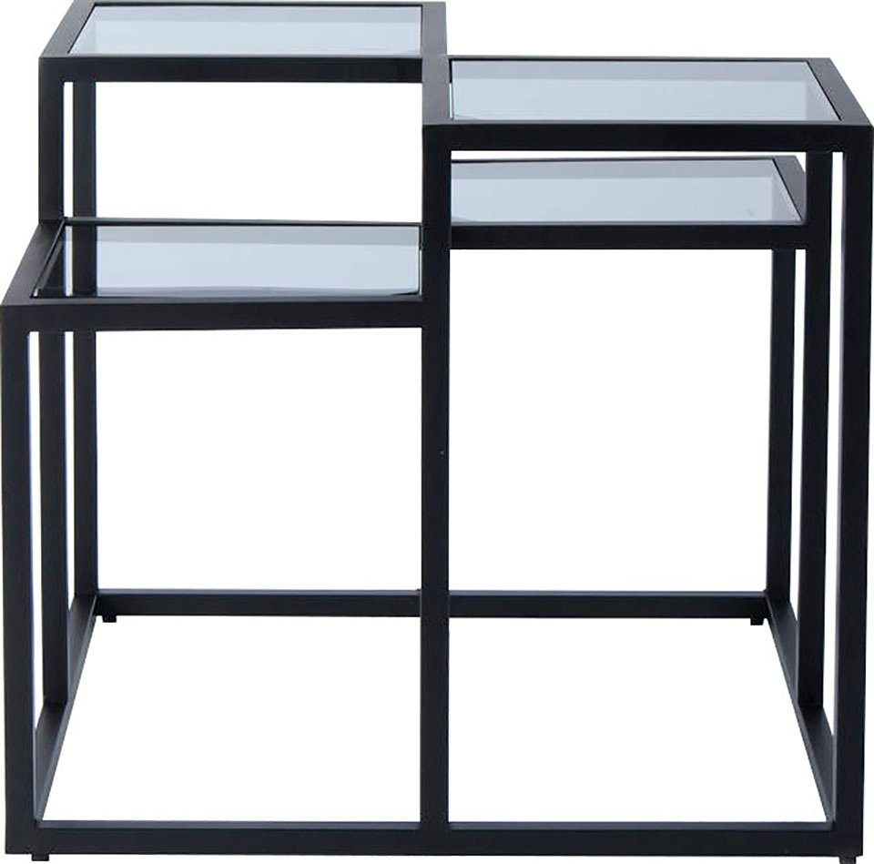 Kayoom Beistelltisch Steps 625, Beistelltisch in elegantem Design, würfelförmig (1-St), stufenförmiges Gestell aus Metall, quadratische Platten, modern