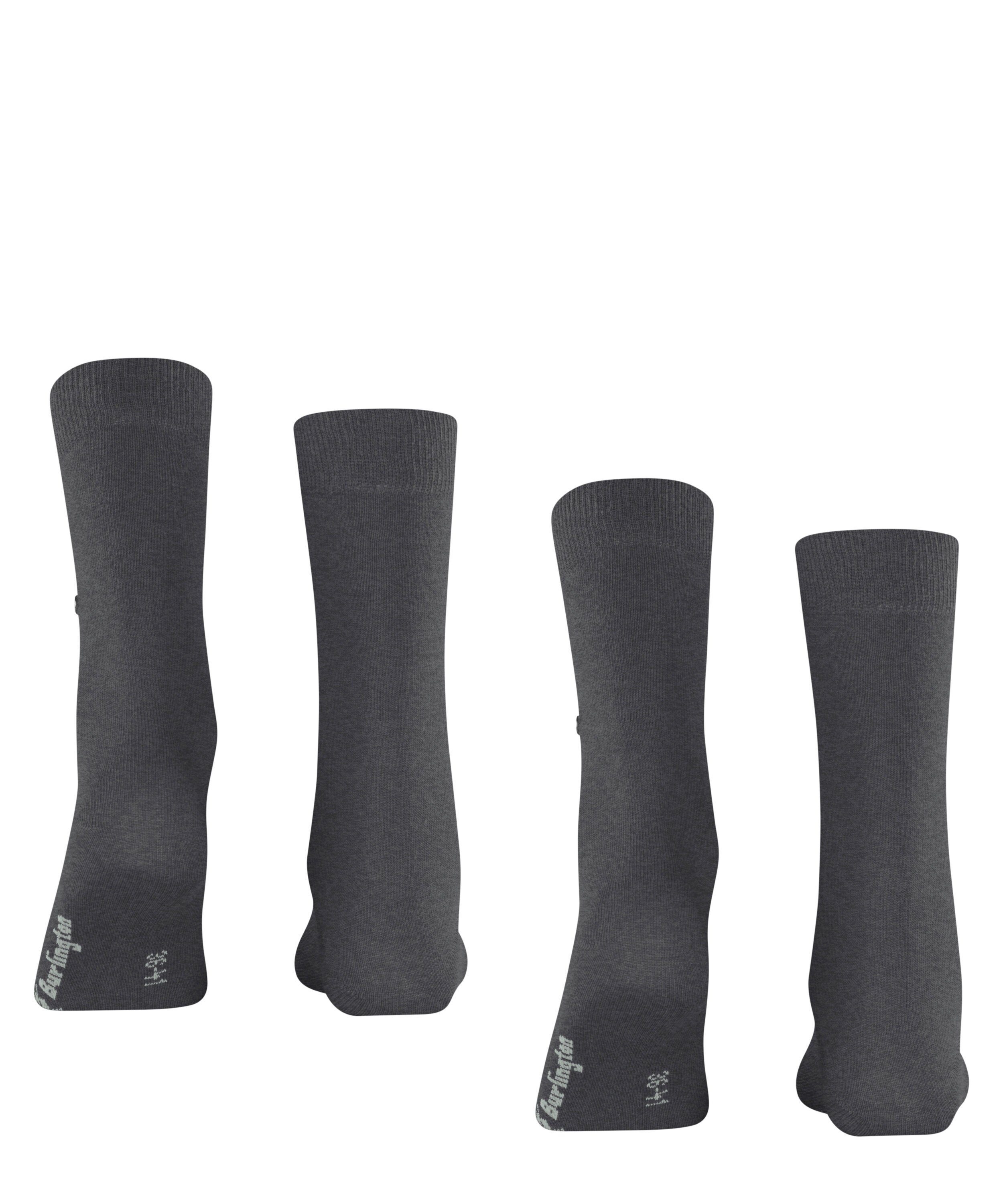 (3081) Socken anthra.mel Burlington 2-Pack Everyday (2-Paar)