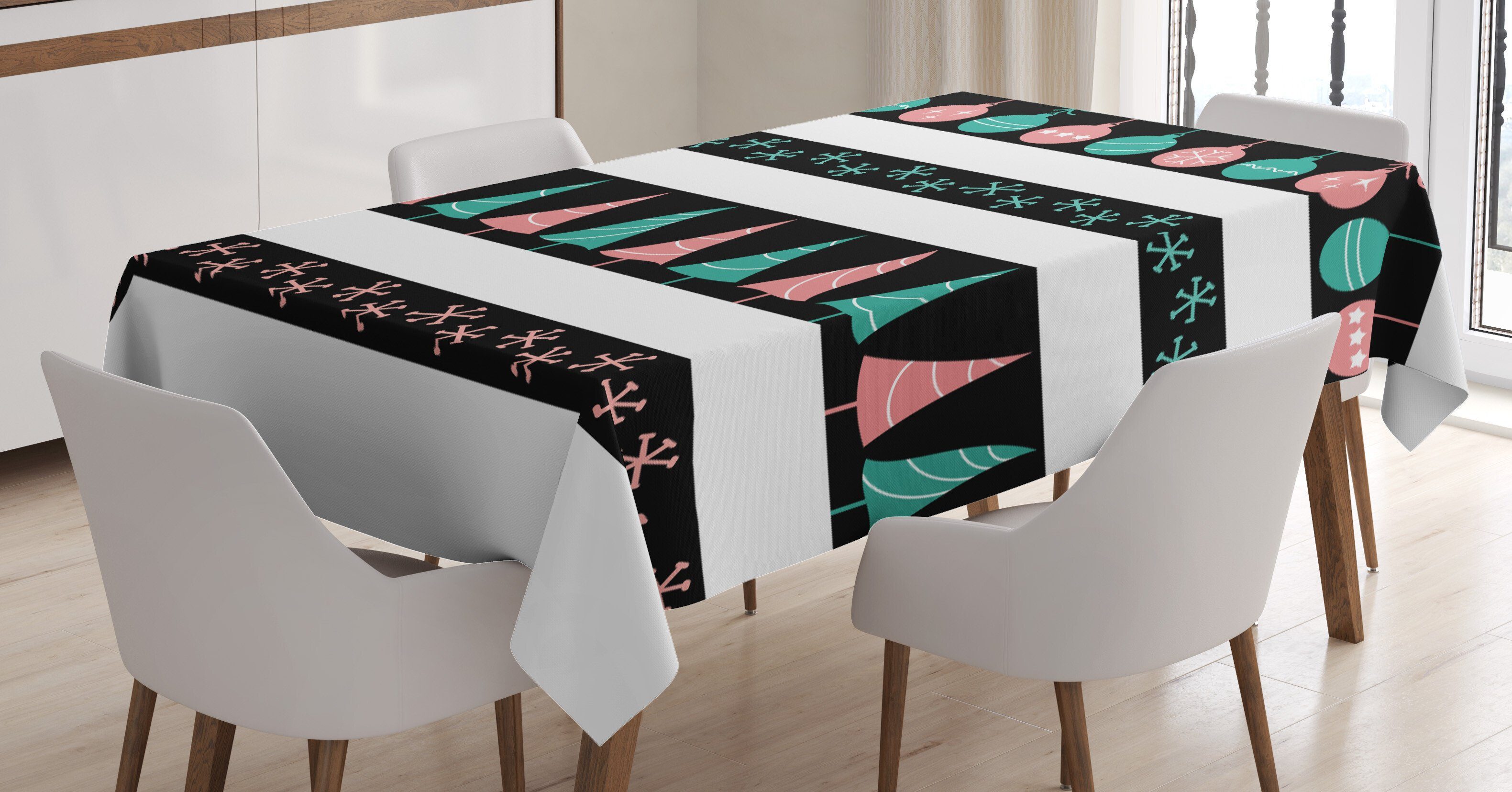 Für den Tischdecke Klare geeignet Außen Schneeflocke Farben, Bereich Farbfest Feiertags Abakuhaus Waschbar Weihnachtszeit
