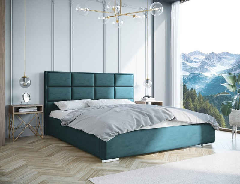 Beautysofa Boxspringbett KEYA (modernen Polsterbett, Bett), inklusive Holzgestell, große Bettkasten, 34 Lattenrosten