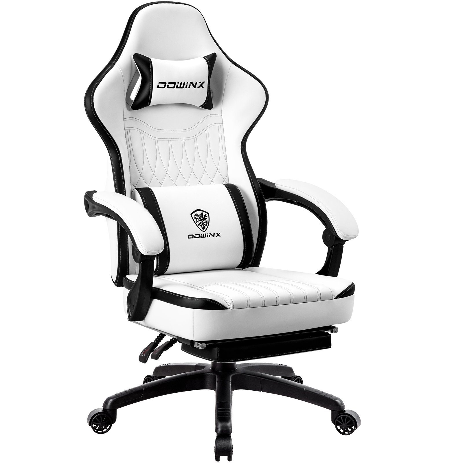 Dowinx Gaming-Stuhl Mit Federkissen, Massage-Lendenwirbelstütze Fußstütze, günstig online kaufen