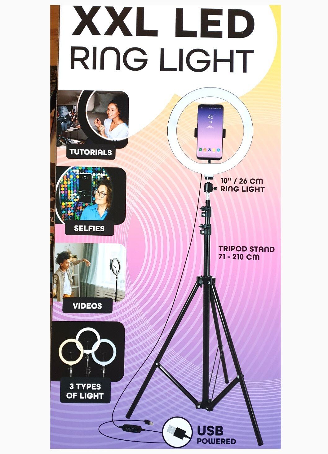 Spectrum »Selfie-Ring XXL verstellbares Stativ LED Ringlicht mit Stativ  Handy« Selfiestick online kaufen | OTTO