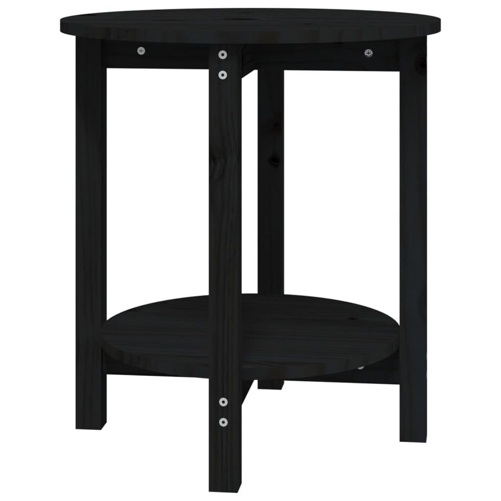 Couchtisch Couchtisch Schwarz Ø 55x60 cm Massivholz Kiefer