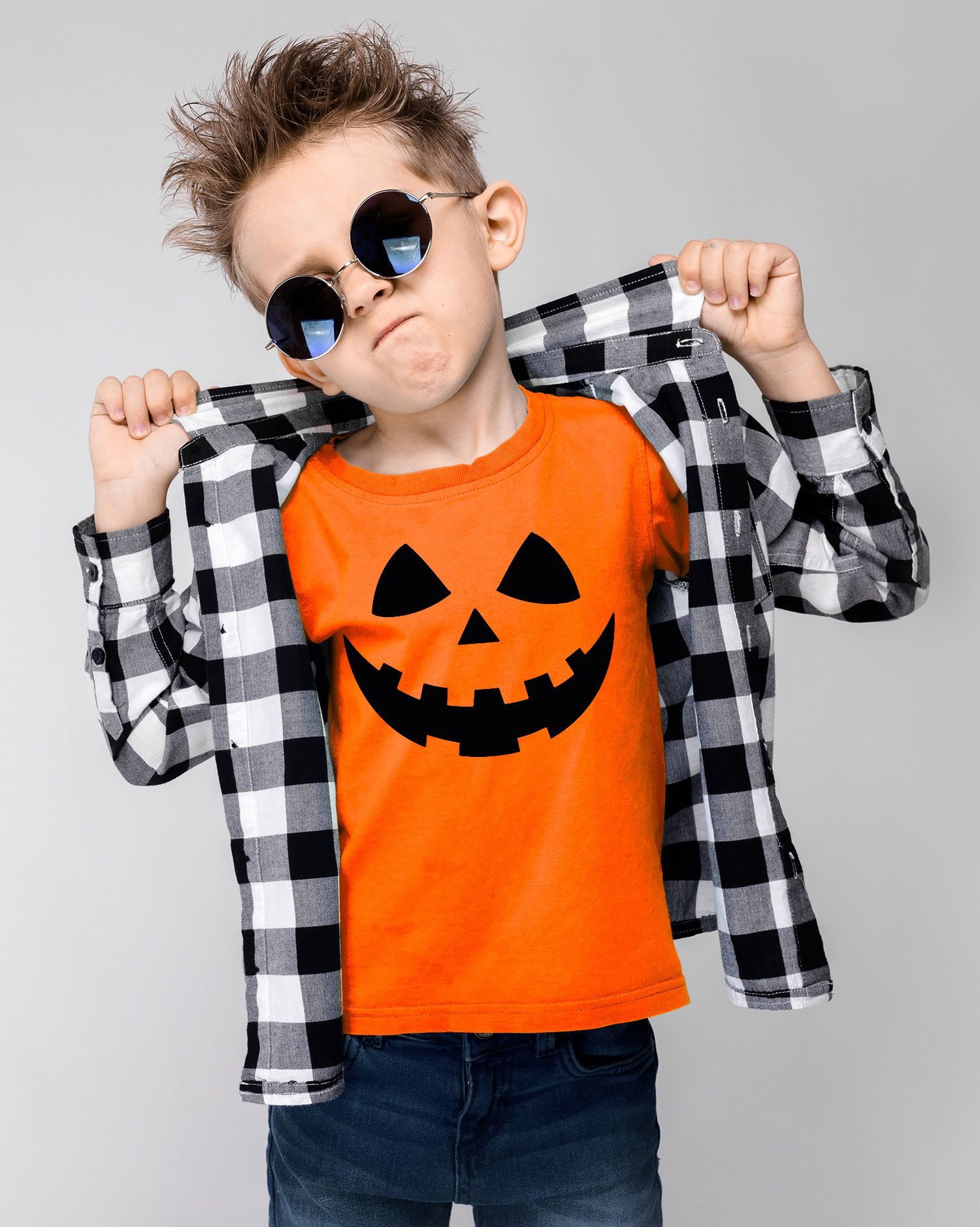 MoonWorks Print-Shirt Kinder T-Shirt Kürbis Halloween Party Kostüm Fasching Herbst Jungen