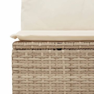 vidaXL Gartenbank Gartensofa ohne Armlehnen mit Kissen Beige Polyrattan Außenbereich