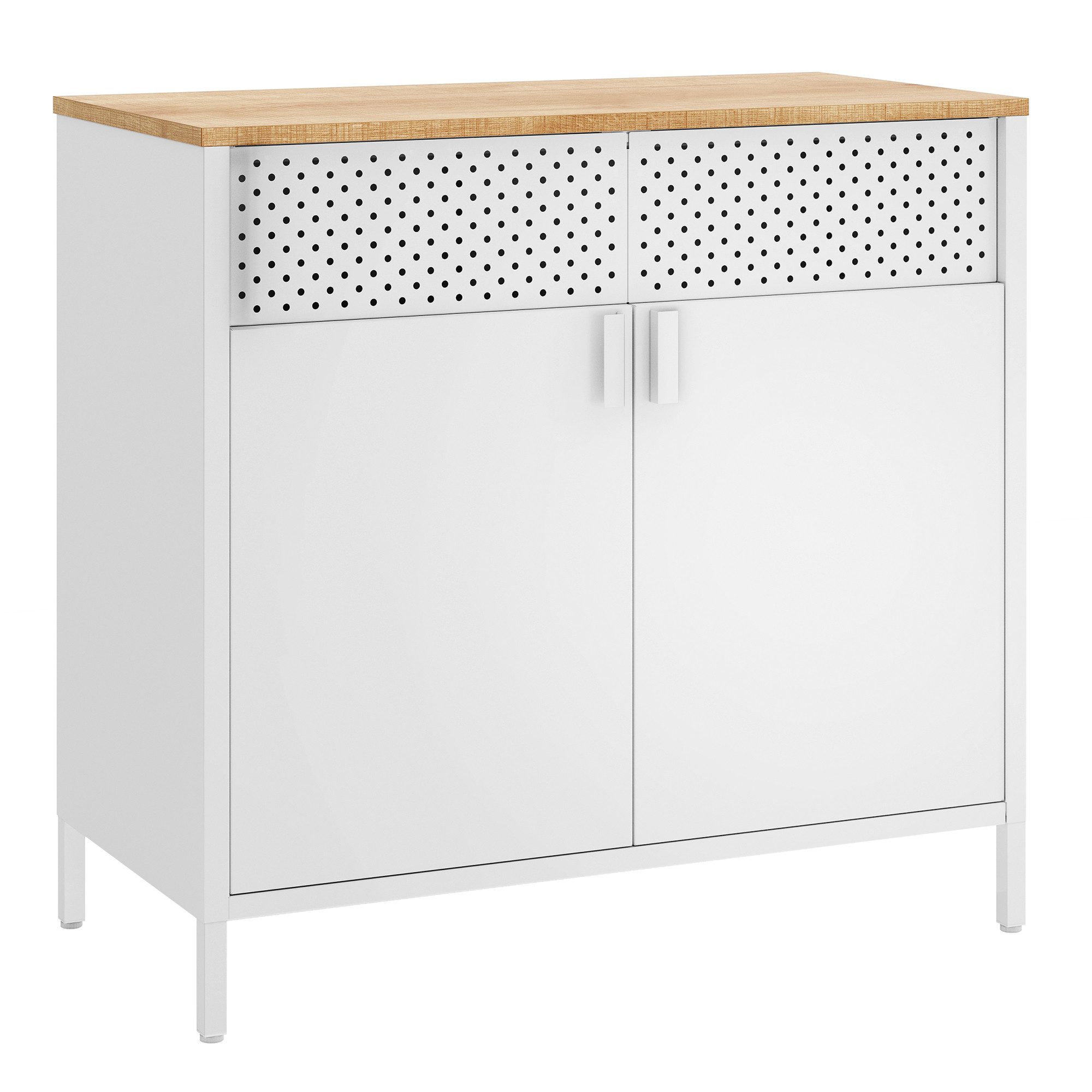 SONGMICS Aktenschrank Aktenschrank Küchenschrank, Metallschrank, Magnetverschluss verstellbare Einlegeböden, Stahlgestell