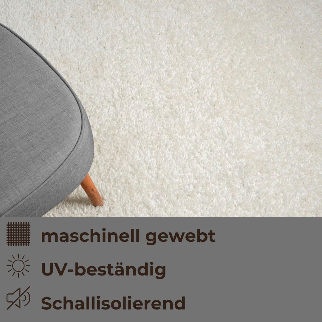 OTTO home Hochflor-Teppich Banji, rechteckig, Höhe: 37 mm, Uni Farben, weich und flauschig, auch als Läufer & in rund erhältlich