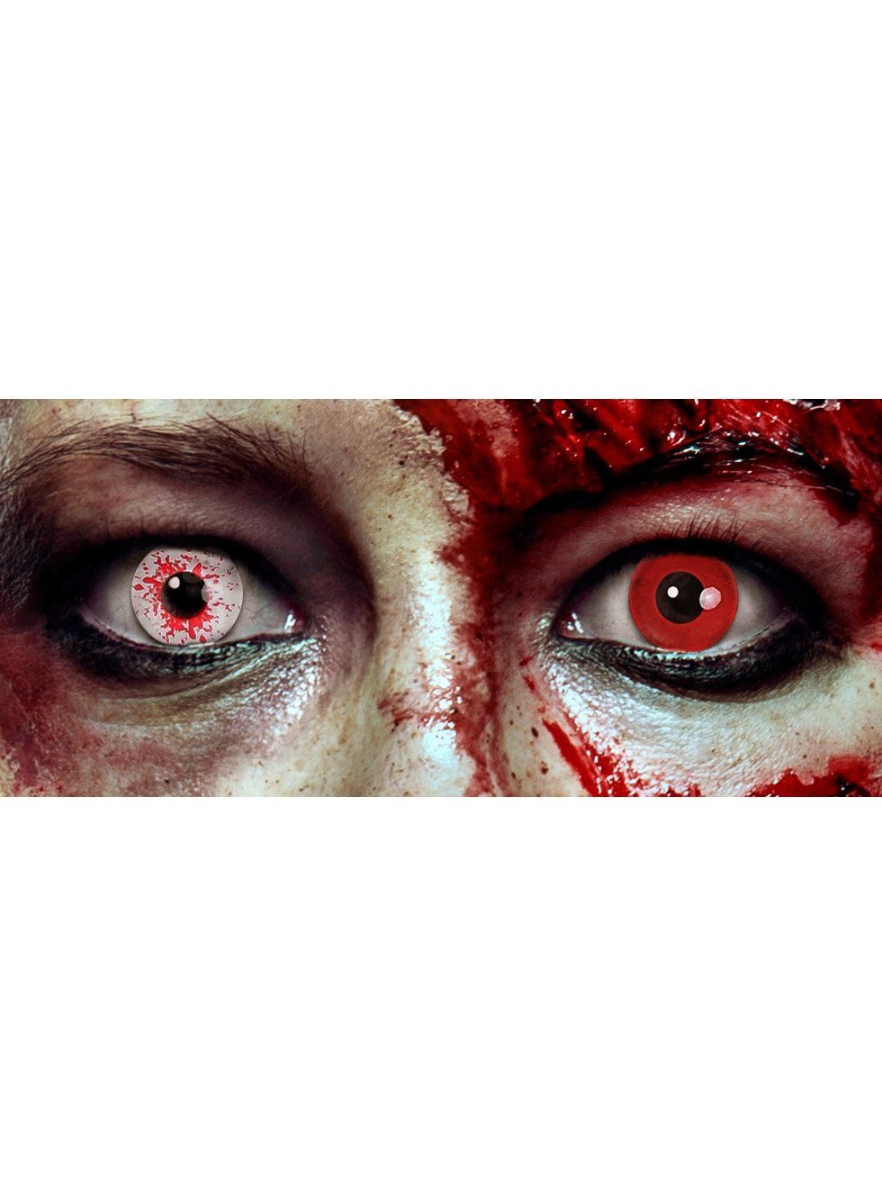 Metamorph Motivlinsen Duo - Halloween Kontaktlinsen ohne Sehstärke, Zwei Kontaktlinsen ohne Sehstärke mit unterschiedlichen Motiven