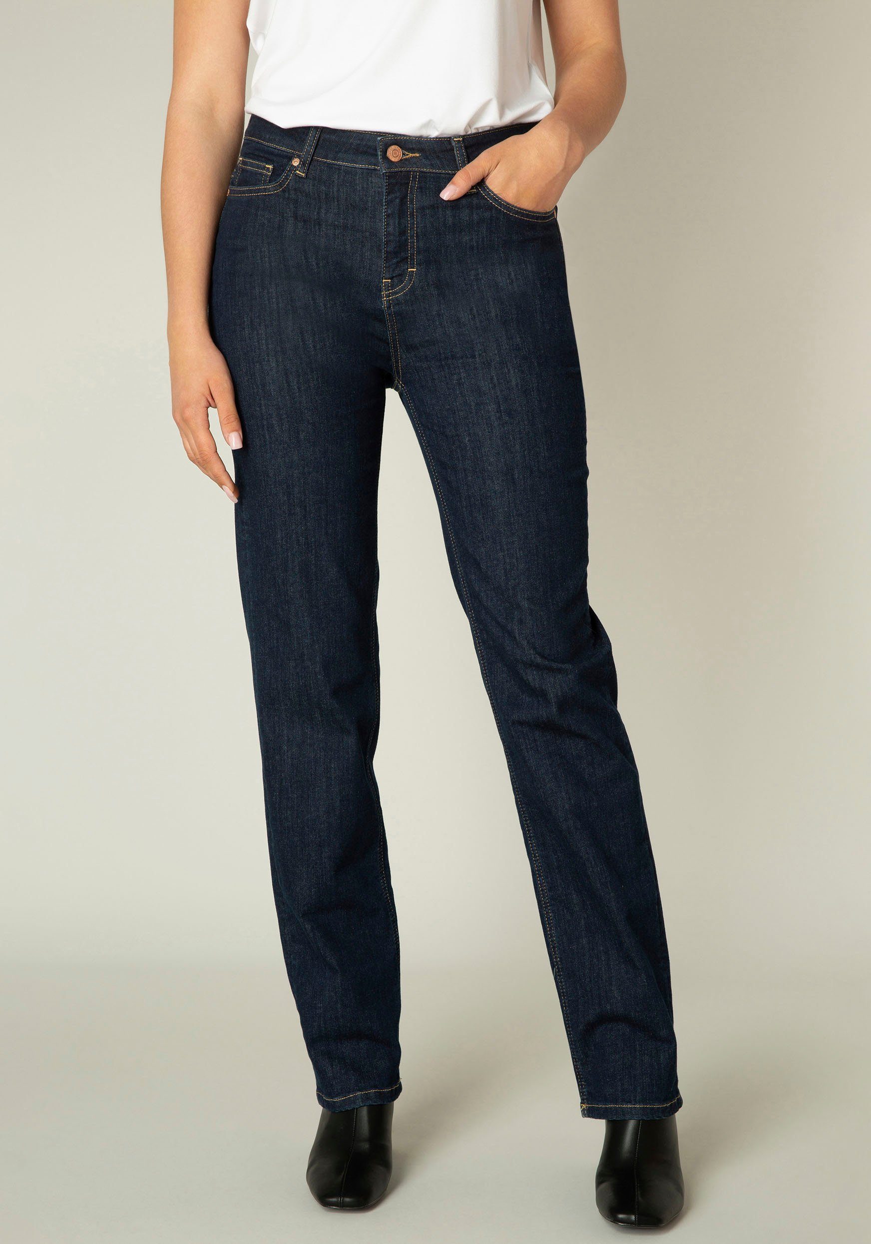 Damen Jeans Base Level Straight-Jeans Elif High Waist