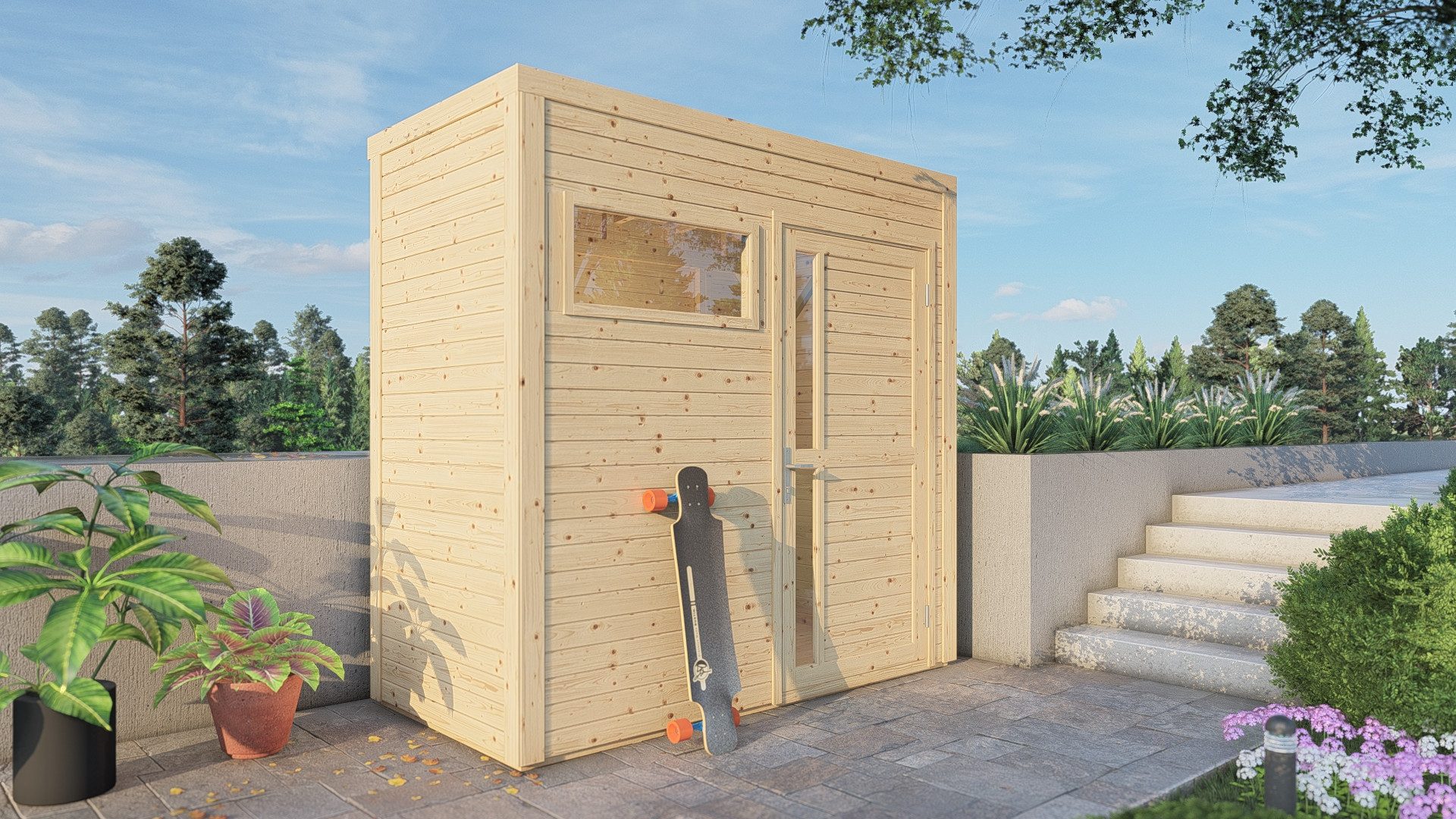 BERTILO Gerätehaus Cubus 1 Holz Gartenhaus, Bausatz