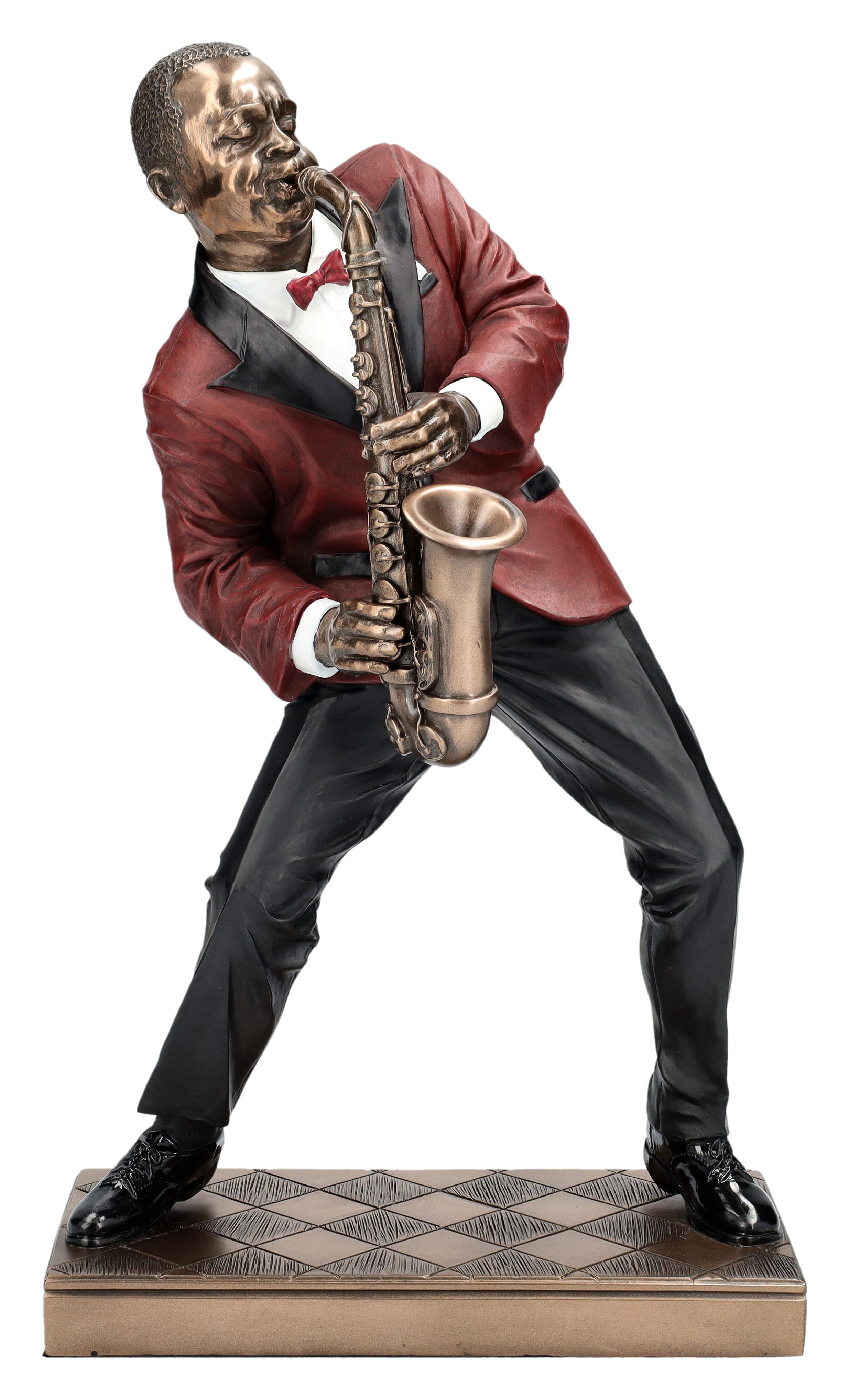 Dekofigur The Jazz Band Figur - Saxophon Spieler rot - Veronese - Musiker Deko