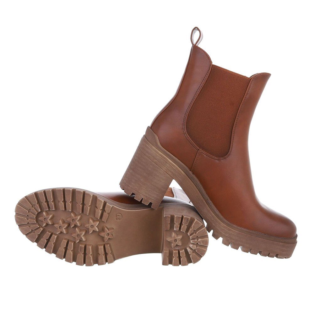 Ital-Design Damen Chelsea Freizeit Plateaustiefelette (84338072) Blockabsat günstig online kaufen