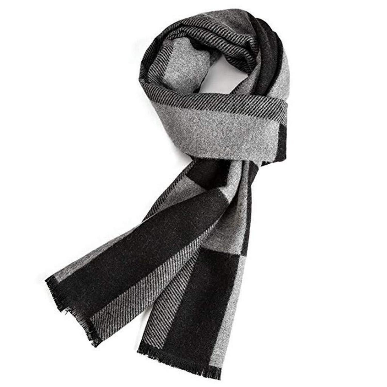 LuxusKollektion Karotuch Schal Plaid Schwarz-Grau, (1-St)