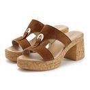 LASCANA Sandale, Mule, offener Schuh, Sommerschuh, Pantolette aus Leder mit Blockabsatz in Kork-Optik