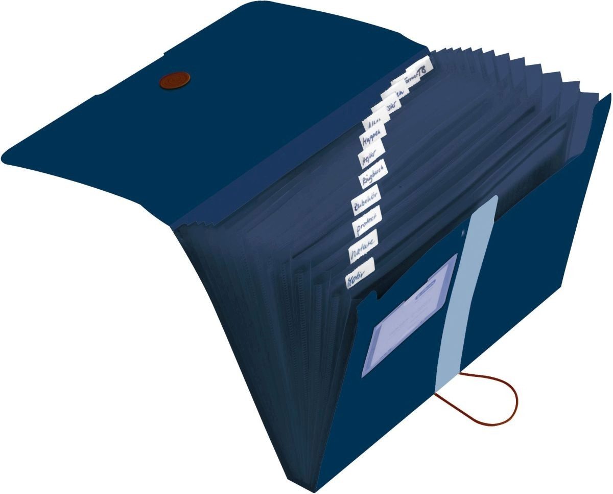 Fächermappe Fächermappe A4 Recycling PP 12 Fächer dunkelblau to go.