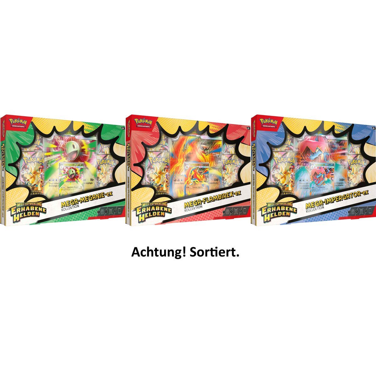 Amigo Spiel + Freizeit GmbH Sammelkarte Pokemon Mega-Entwicklung ex Kollektion, 3-fach sortiert