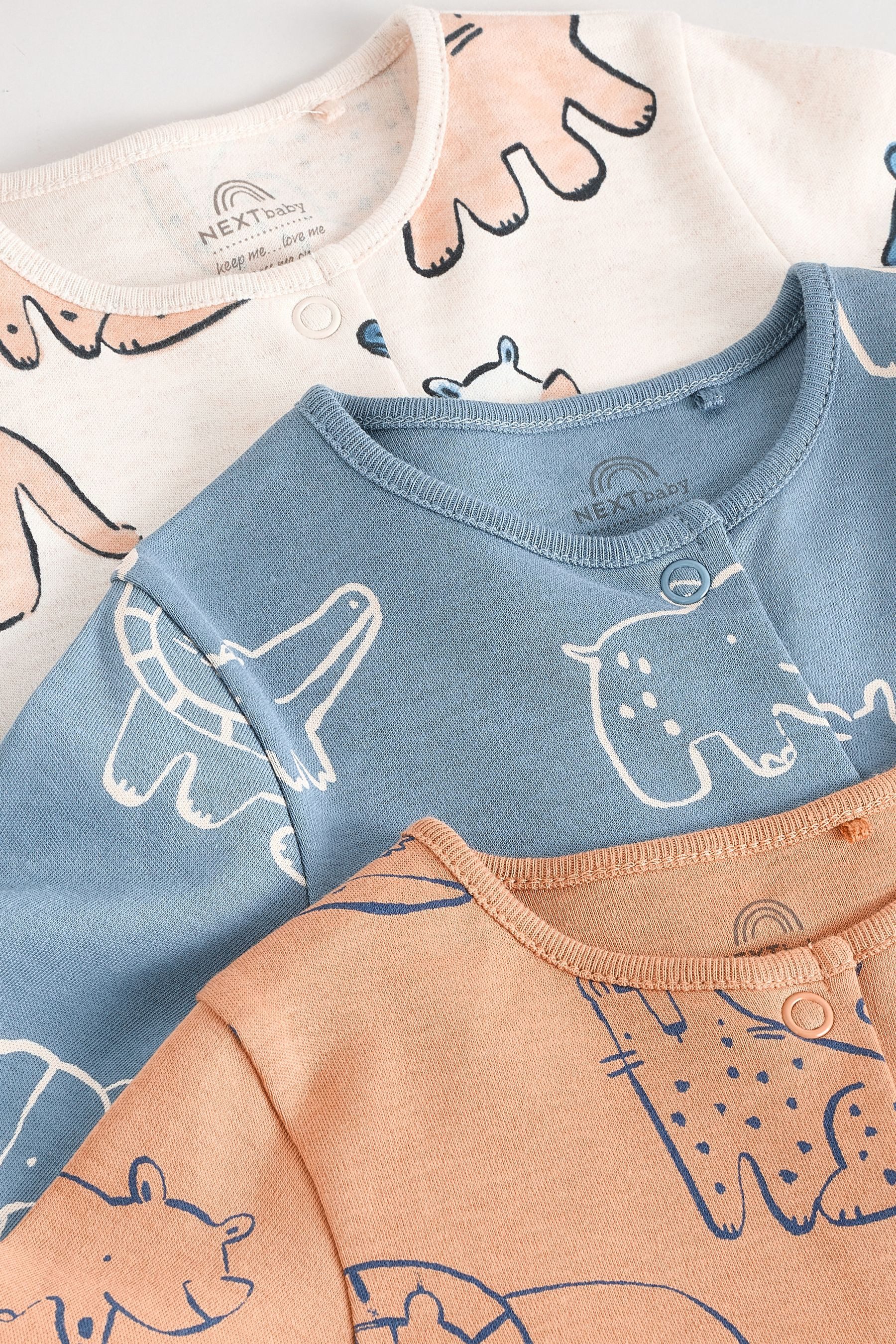 Next Schlafoverall Gerippte Babyschlafanzüge, 3er-Pack (3-tlg)